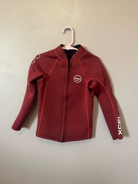 Kids' Burgundy Neoprene Zip Jacket